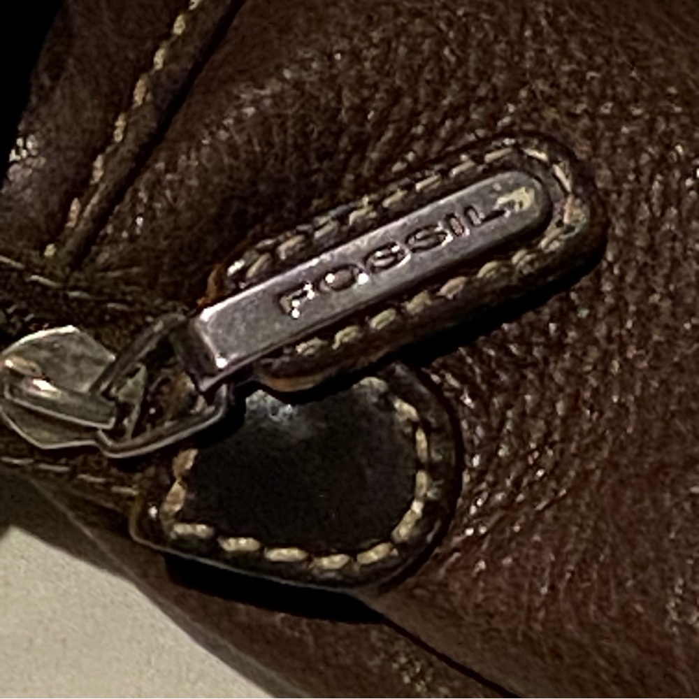 Fossil Dark Brown Leather Crossbody Bag